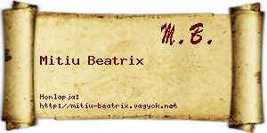 Mitiu Beatrix névjegykártya